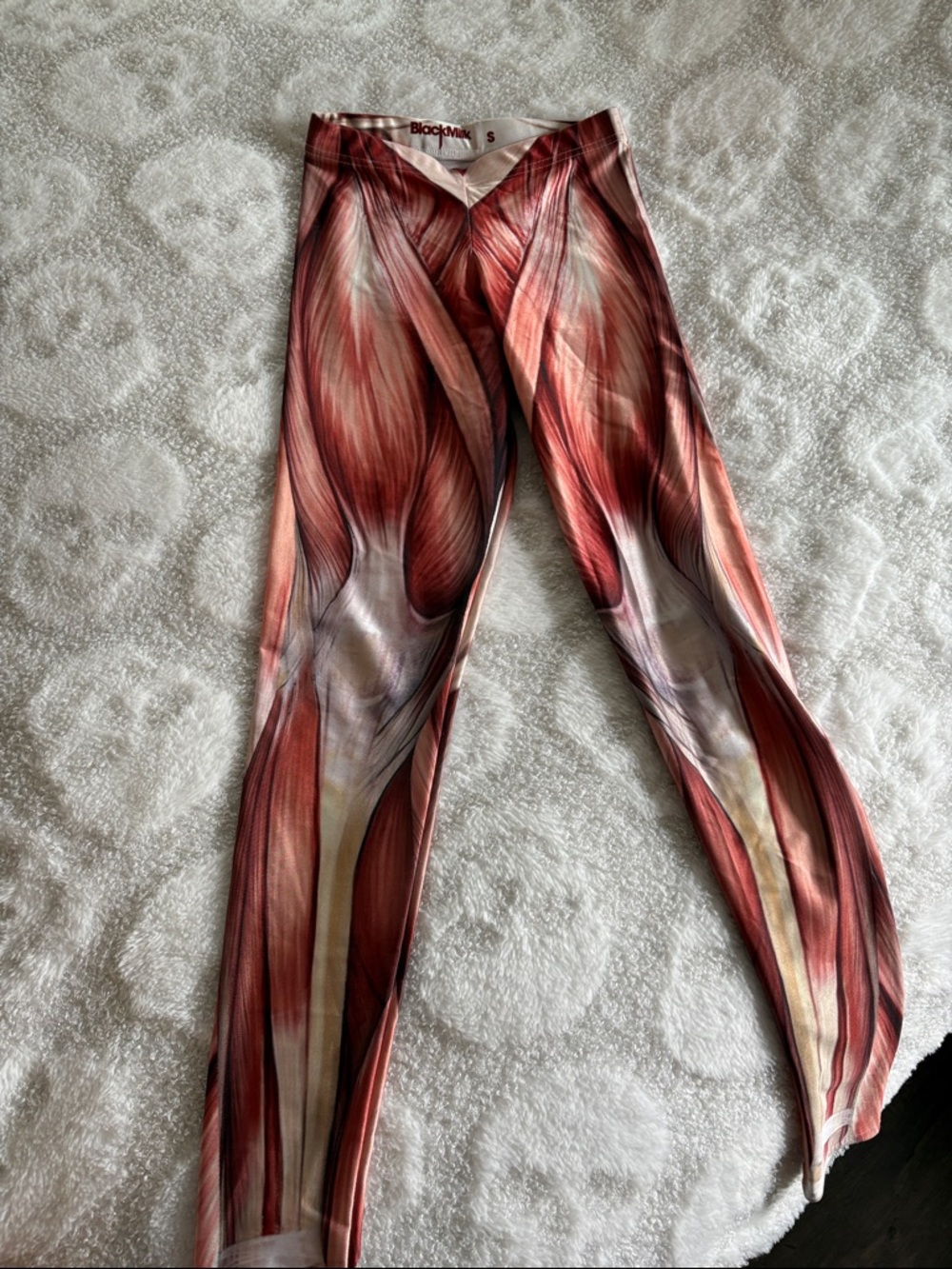 Blackmilk Anatomical Muscle Leggings in Red and Cream